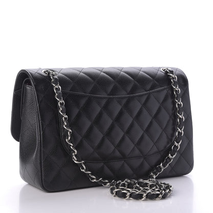 Chanel Caviar Quilted Jumbo Double Flap Black 3 of 9