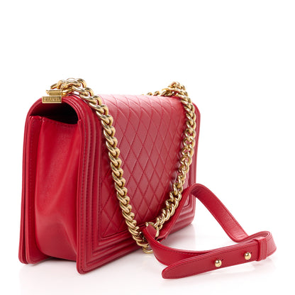 Chanel Lambskin Quilted New Medium Boy Flap Red 3 of 10