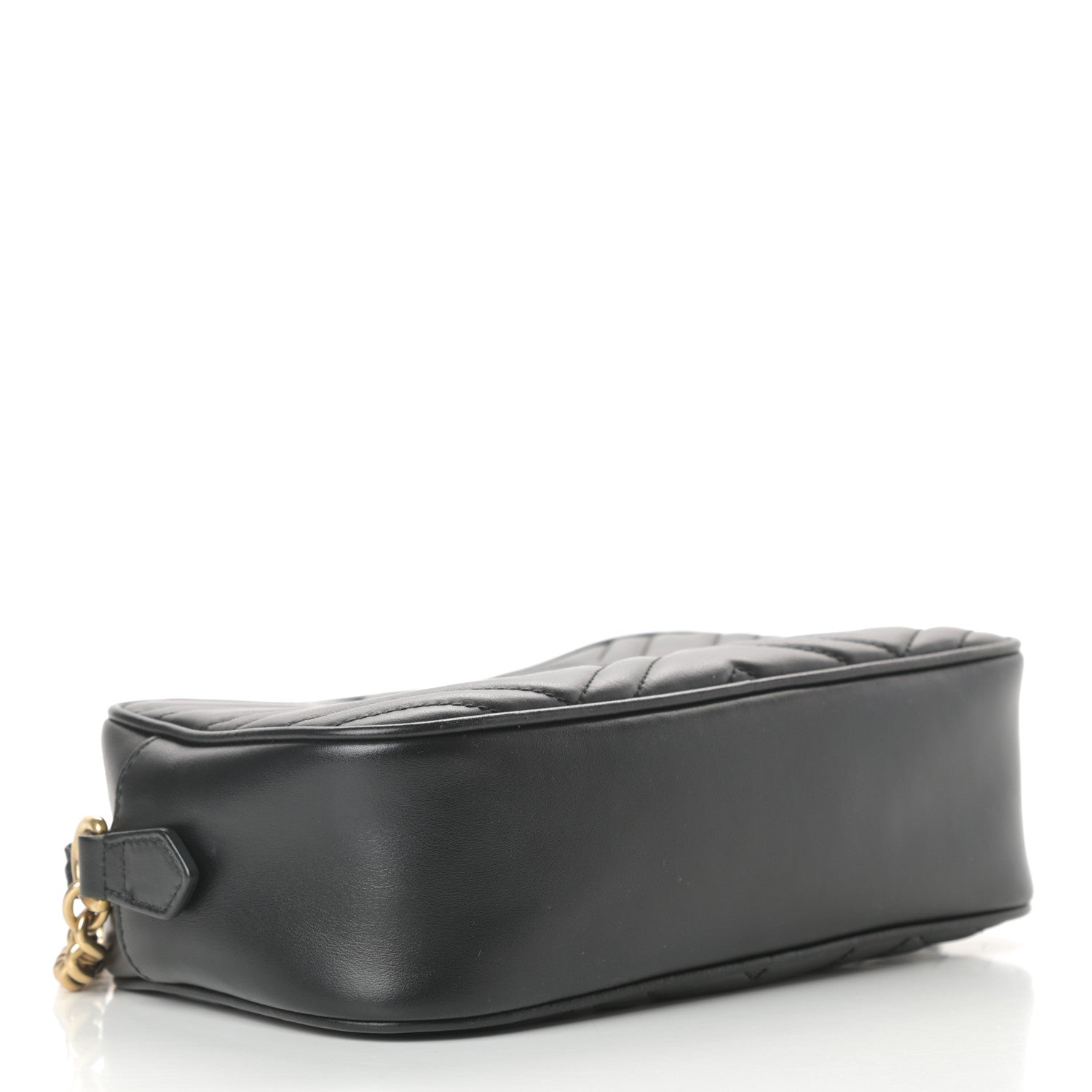 Gucci Calfskin Matelasse Small GG Marmont Chain Shoulder Bag Black 4 of 10
