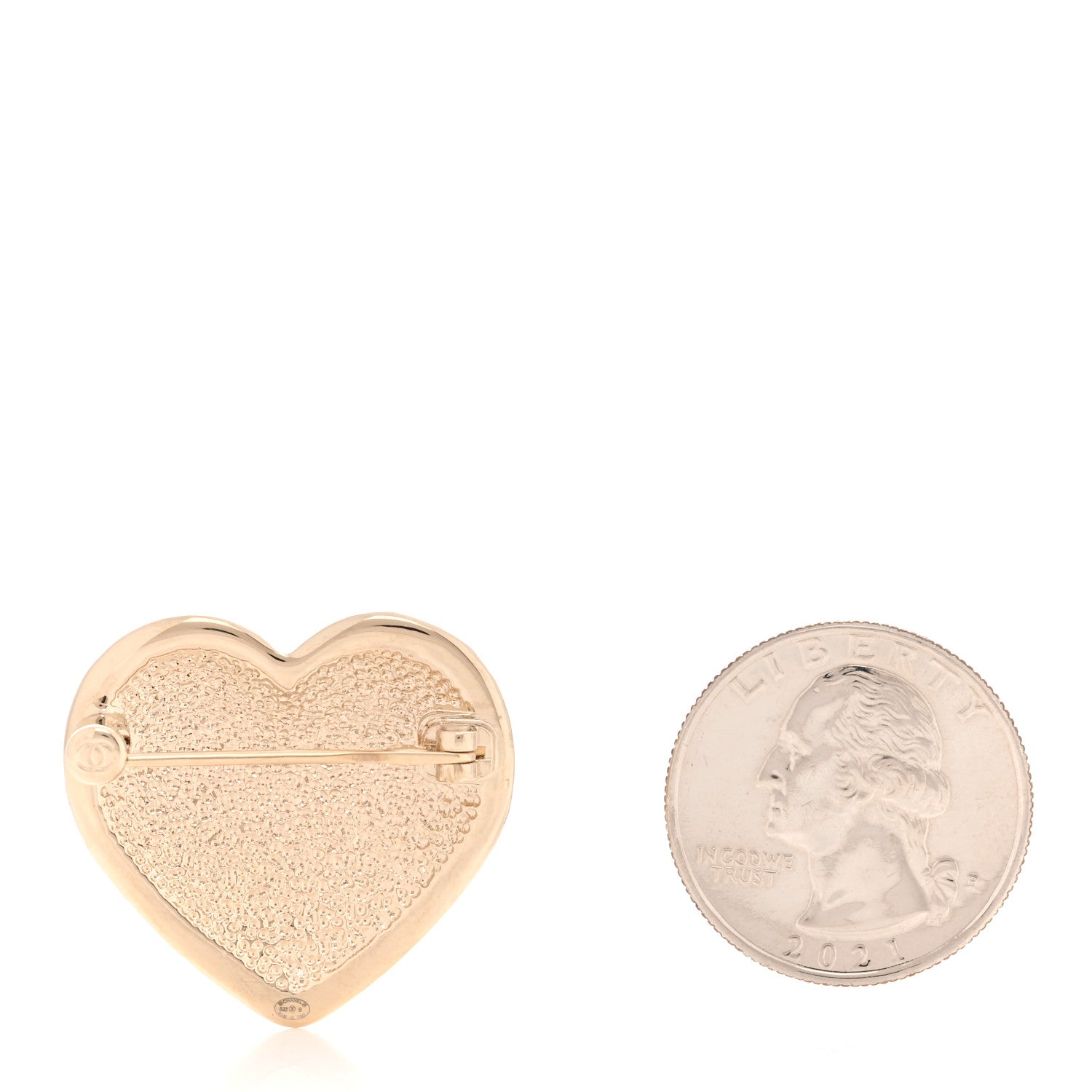 Chanel Metal CC Heart Turnlock Brooch Gold 2 of 4