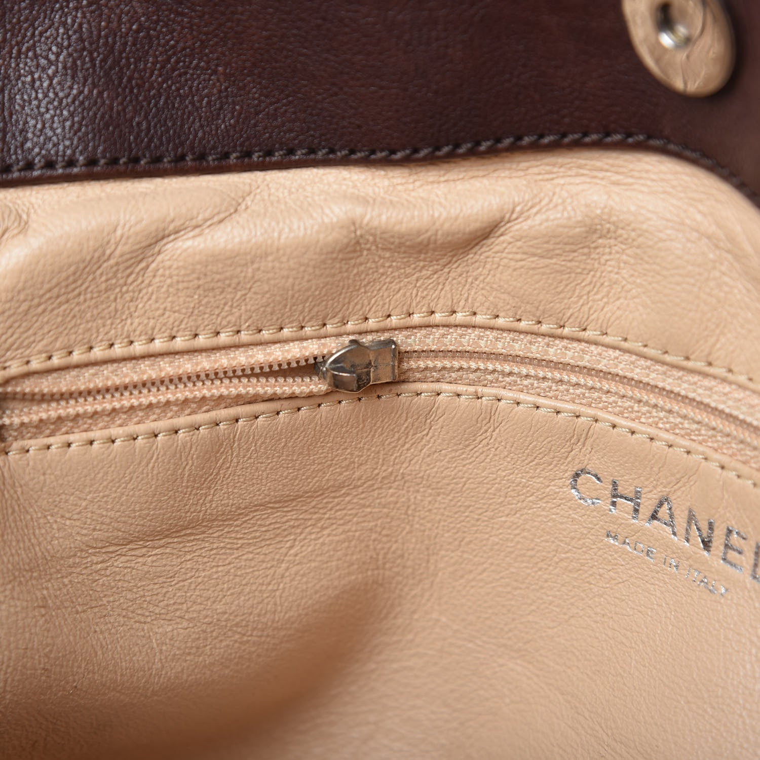 Chanel Glazed Calfskin East West Modern Chain Tote Brown 9 of 9