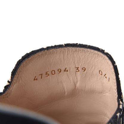 Gucci Lace Malaga Kid Womens Princetown Slippers 39 Black Skin Rose 7 of 10