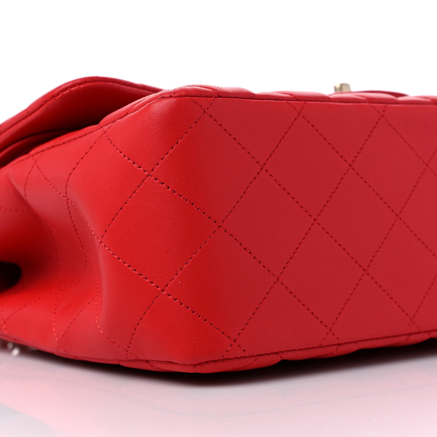 Chanel Lambskin Quilted Jumbo Double Flap Red 8 of 9