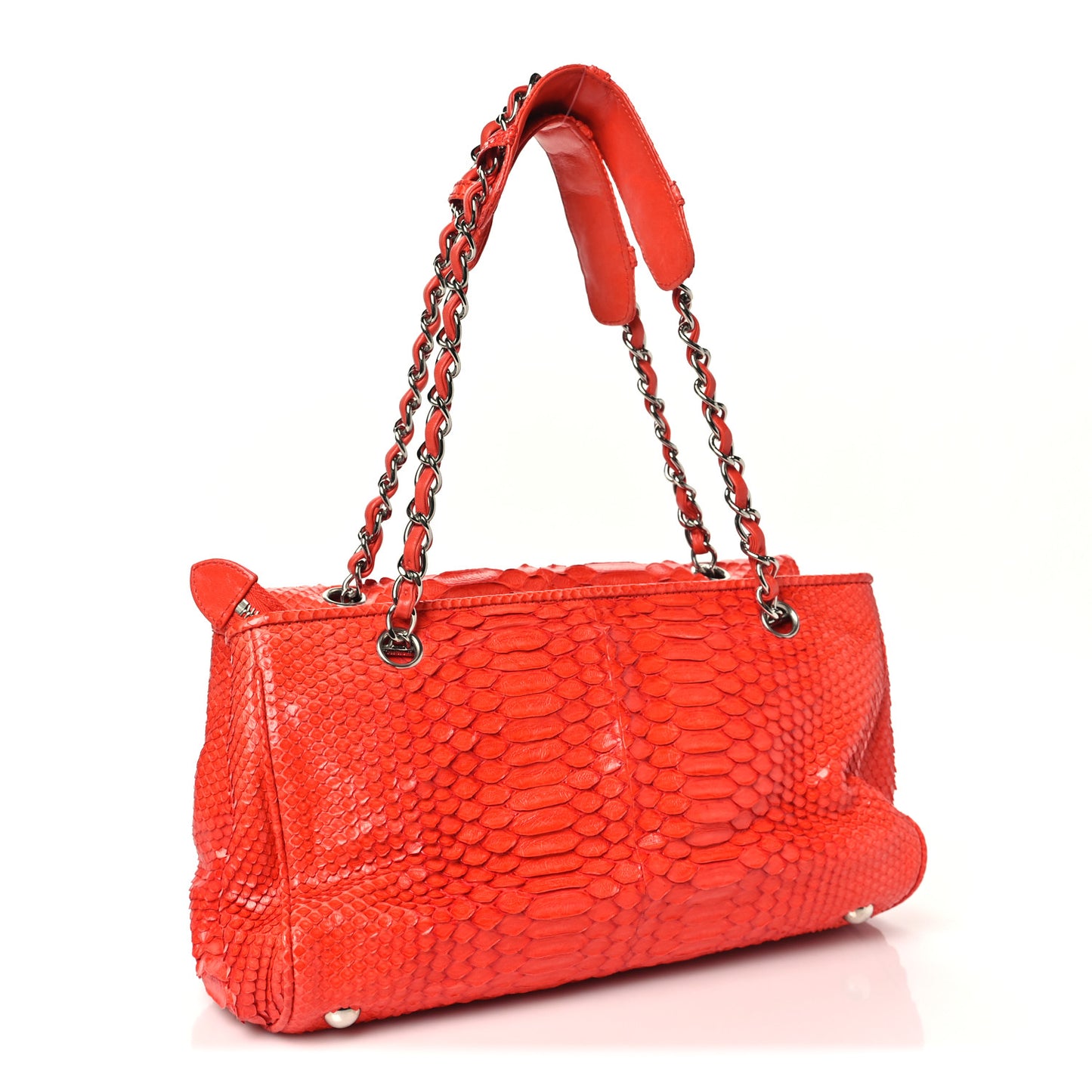 Snakeskin East West Kisslock Flap Red