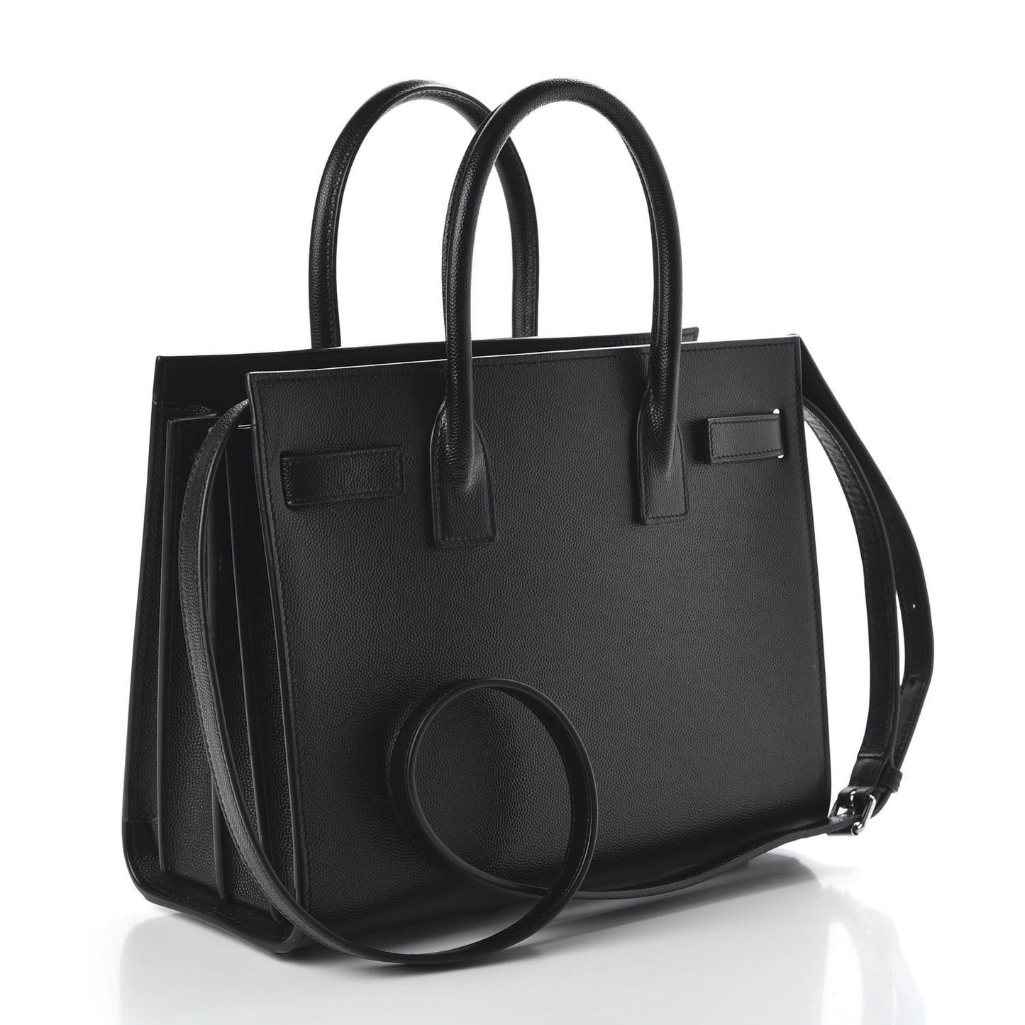 Grained Calfskin Baby Sac De Jour Black