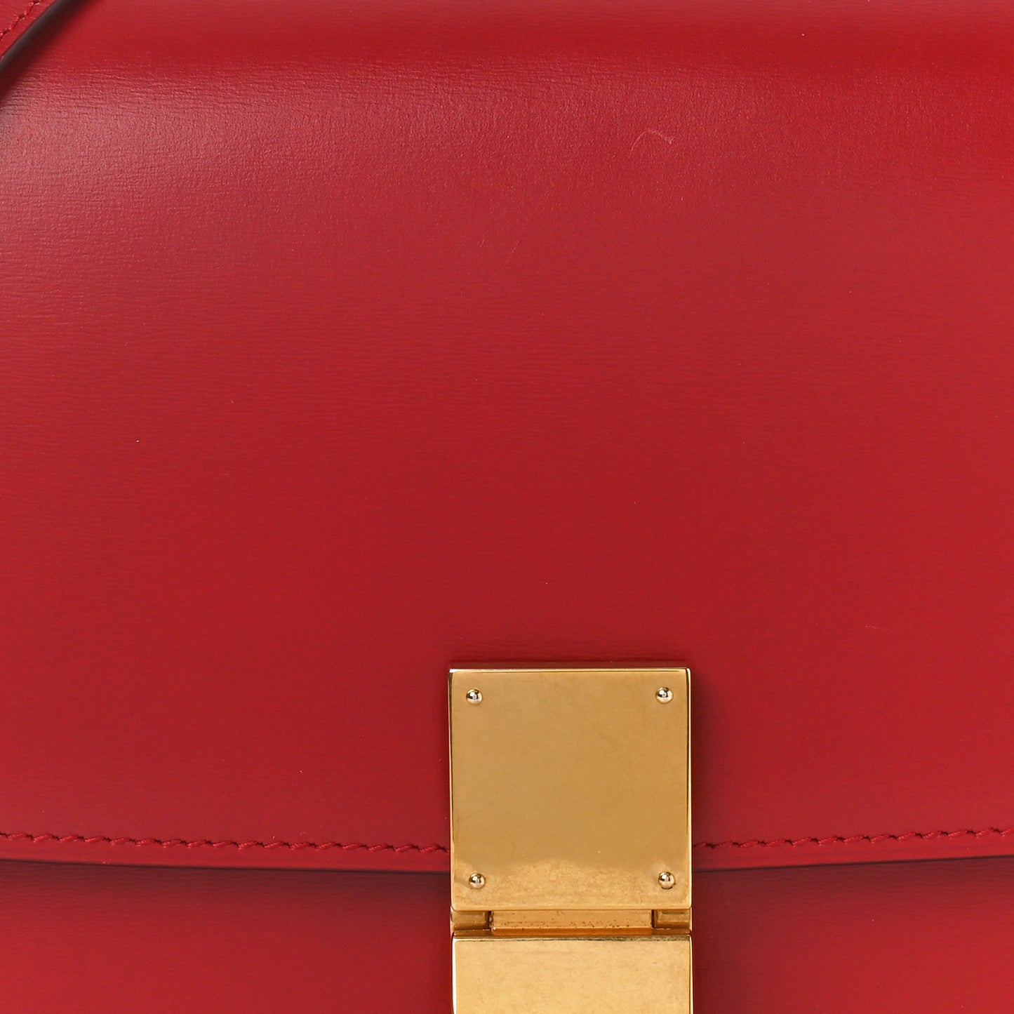 Box Calfskin Medium Classic Box Flap Bag Red