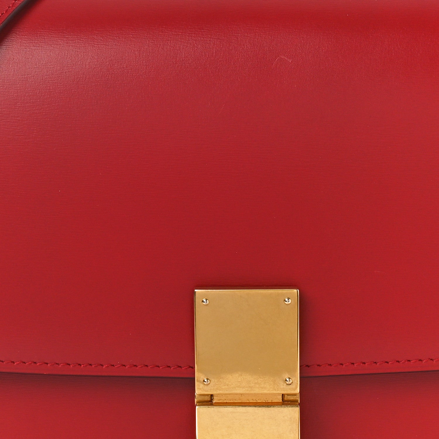Celine Box Calfskin Medium Classic Box Flap Bag Red 7 of 10