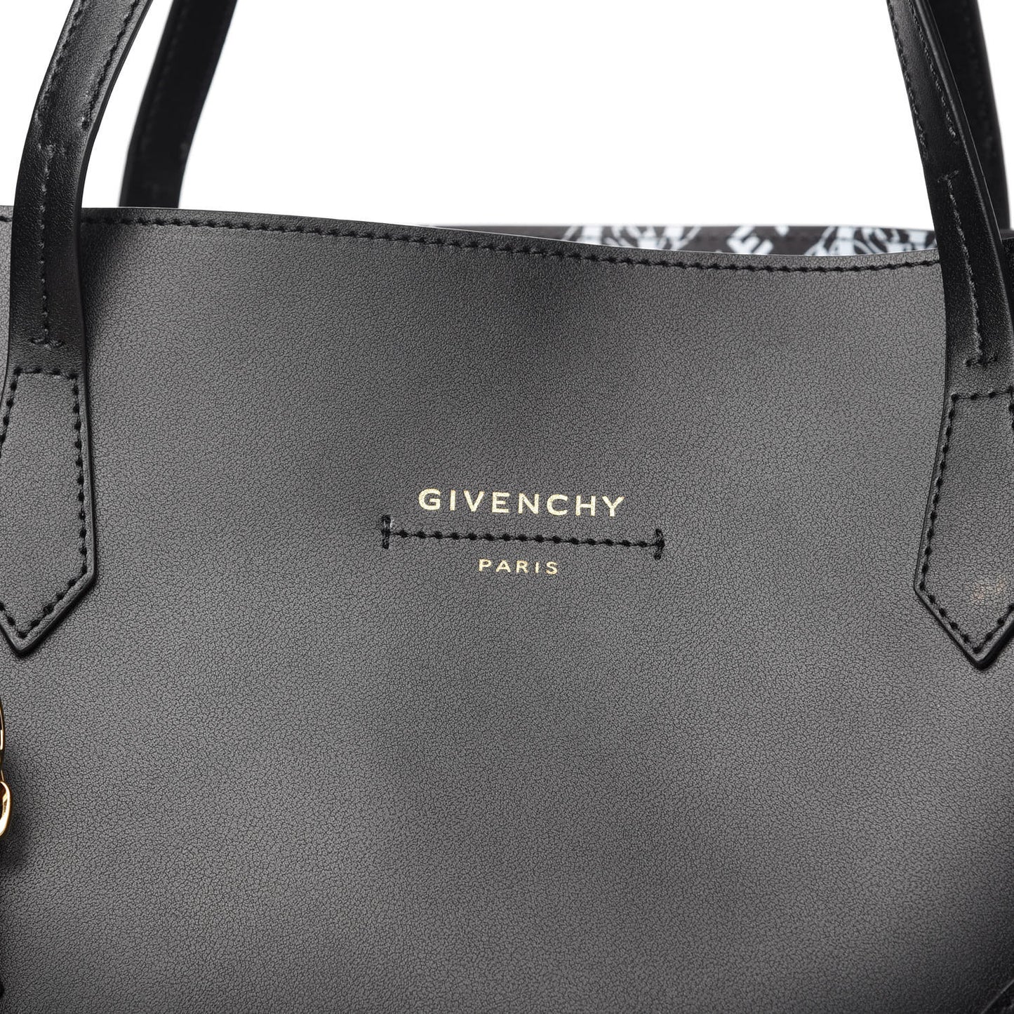 Smooth Calfskin Wing Shopper Tote Black White