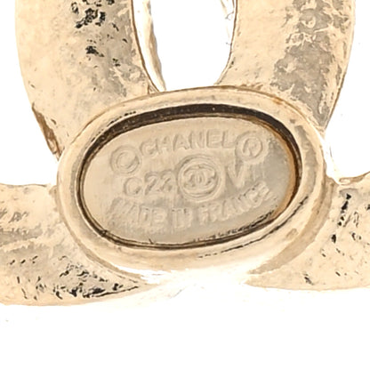 Chanel Metal Crystal Baguette CC Chain Drop Earrings Gold 4 of 5