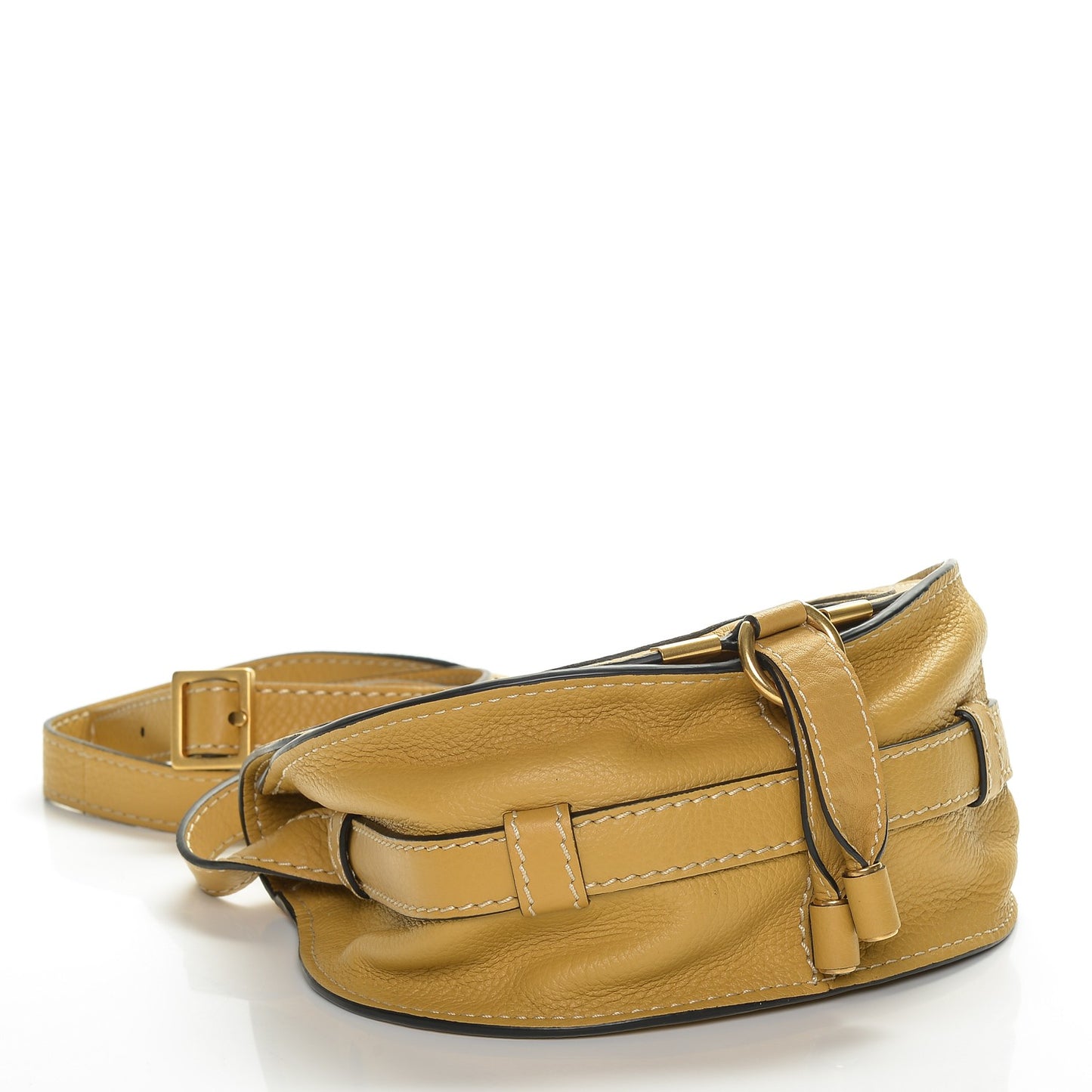 Calfskin Mini Marcie Round Crossbody Bag Sand Shell