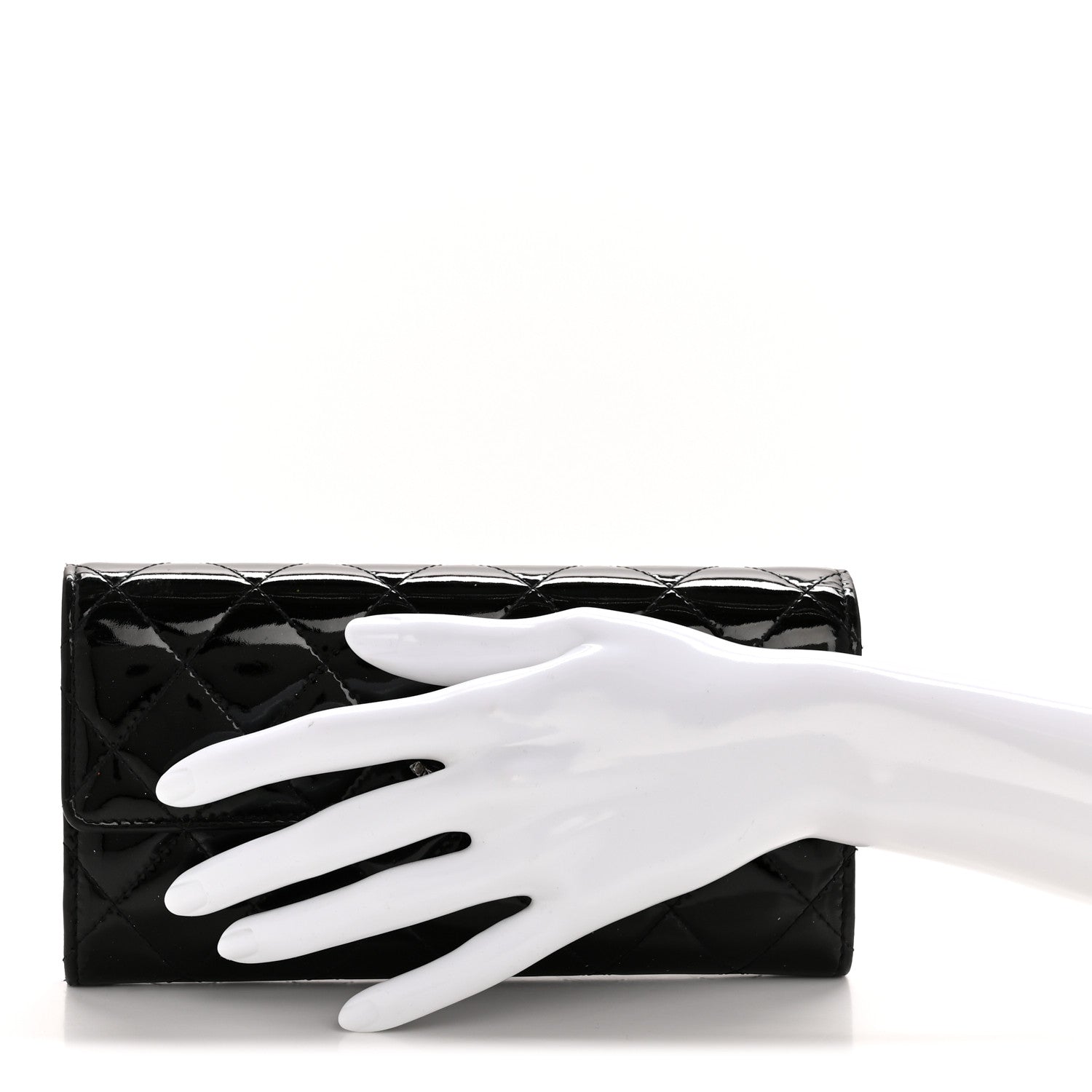 Chanel Patent Quilted Large Brilliant Flap Wallet Black 2 of 13