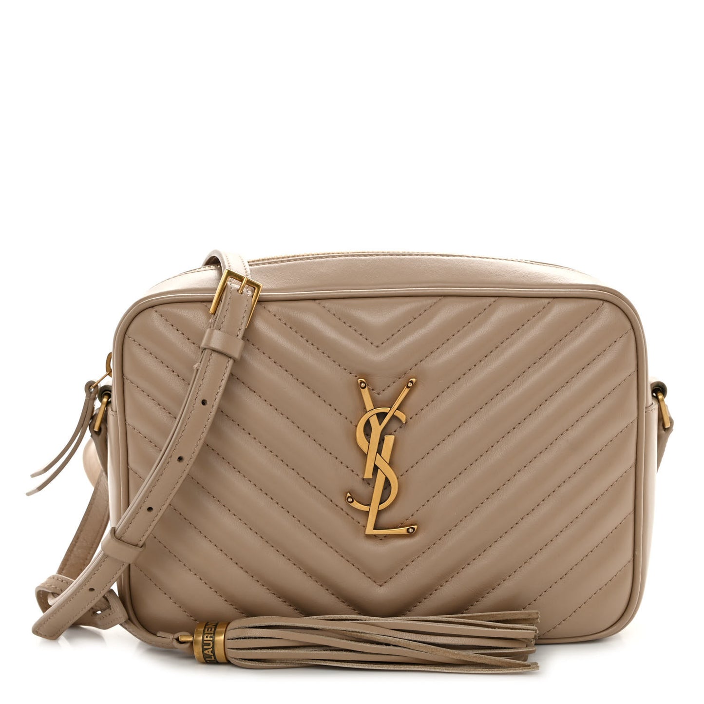 Calfskin Matelasse Monogram Lou Camera Bag Dark Latte