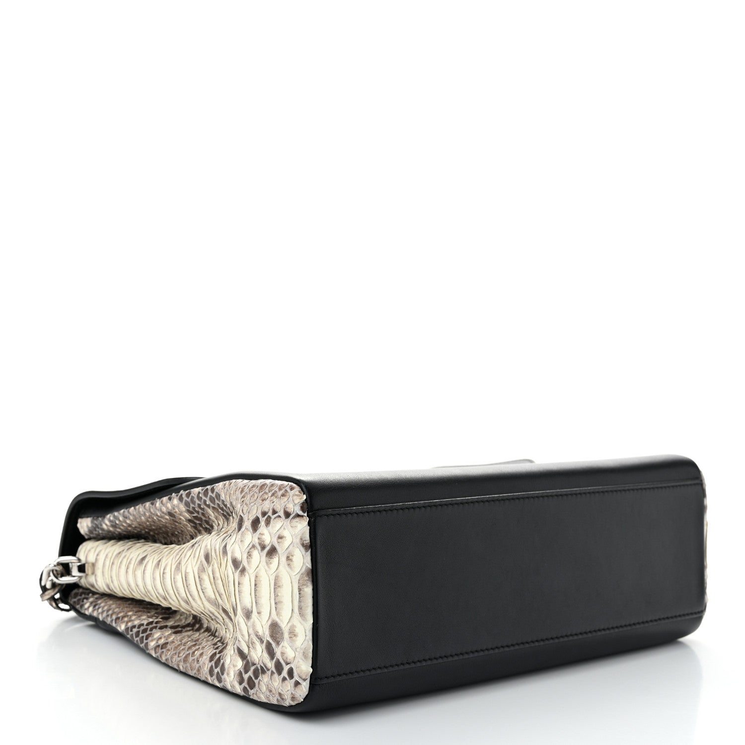 Christian Dior Calfskin Snakeskin Small Diorling Black 4 of 11