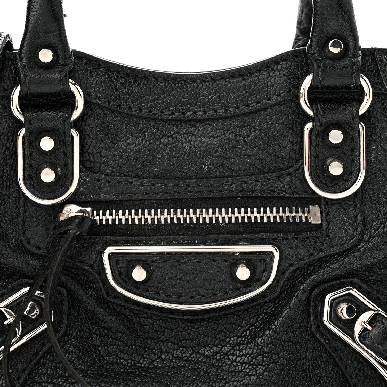 Balenciaga Chevre Silver Metallic Edge Hardware Nano City Black 8 of 11
