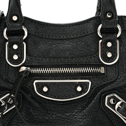 Balenciaga Chevre Silver Metallic Edge Hardware Nano City Black 8 of 11