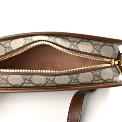 Gucci GG Supreme Monogram Azalea Calfskin Mini Retro Interlocking G Shoulder Bag Beige Ebony Brown Sugar 5 of 12