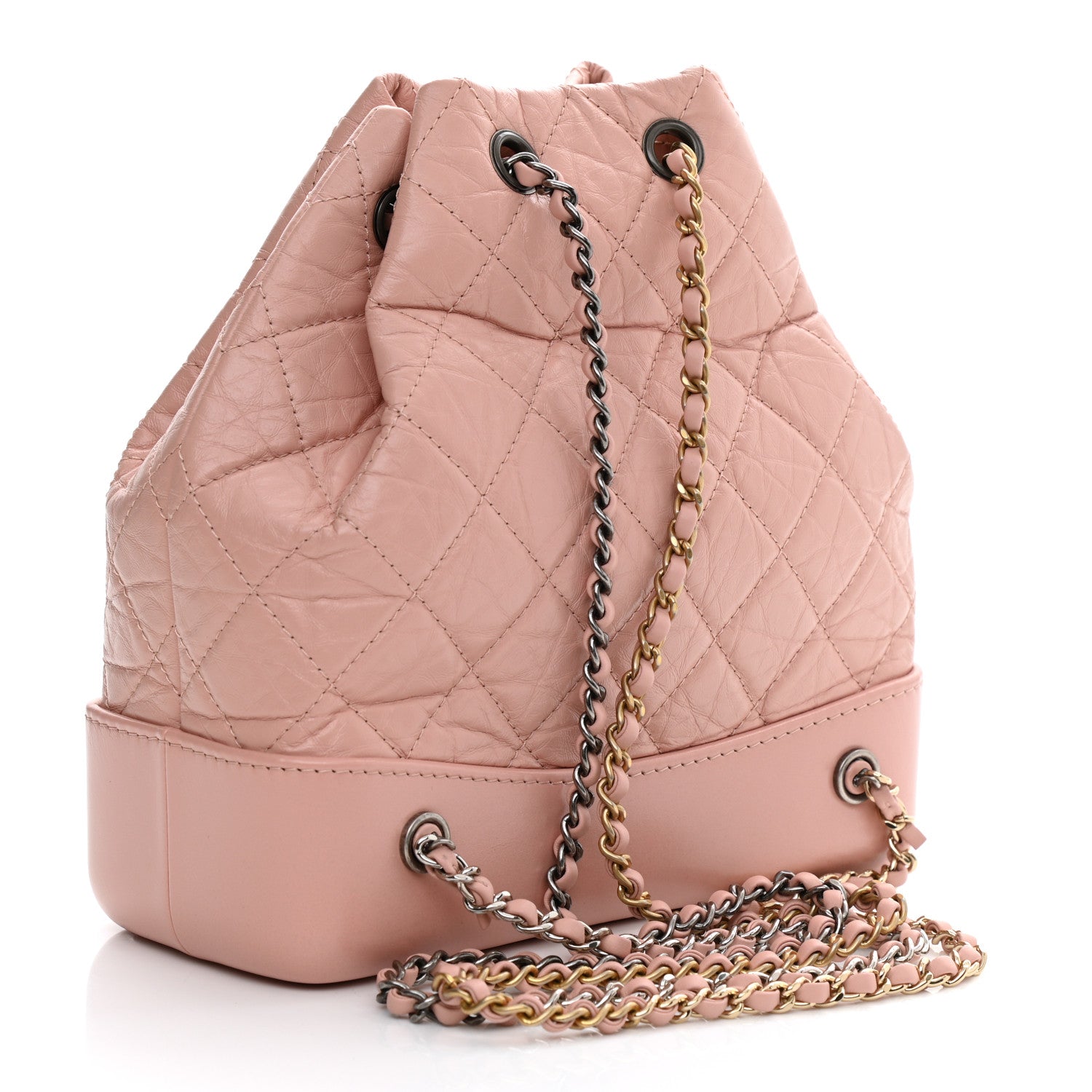 Chanel Aged Calfskin Quilted Small Gabrielle Backpack Pink 3 of 8