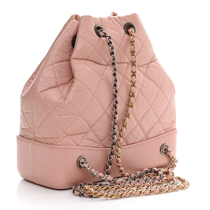 Chanel Aged Calfskin Quilted Small Gabrielle Backpack Pink 3 of 8