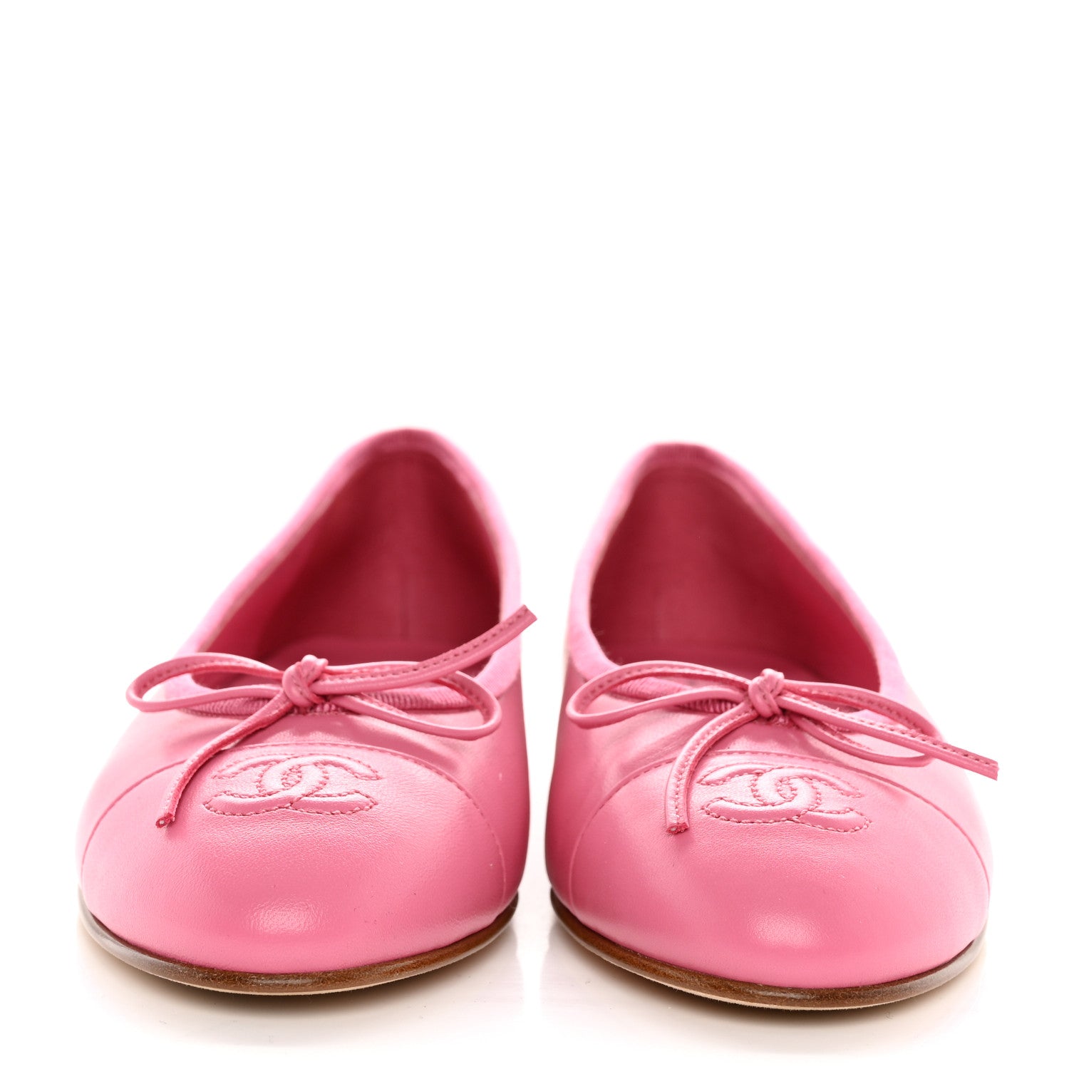 Chanel Lambskin Cap Toe CC Ballerina Flats 37 Pink 2 of 13