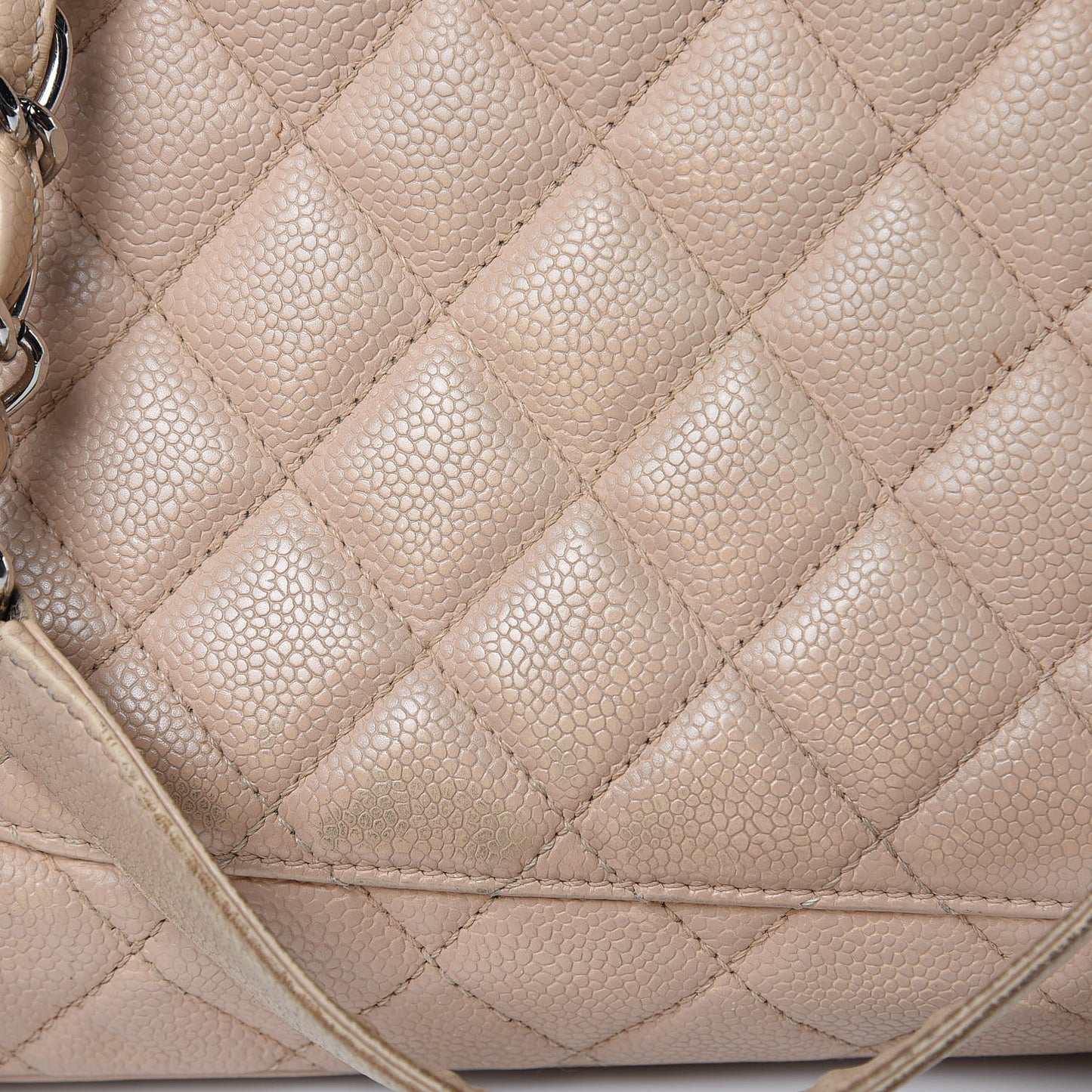 Caviar Quilted Grand Shopping Tote GST Beige Clair