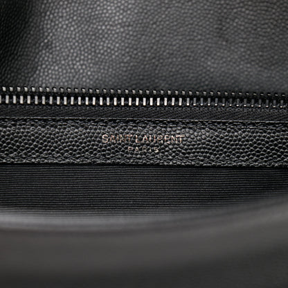 Saint Laurent Grain De Poudre Medium West Hollywood Monogram Fold-Over Black 7 of 11