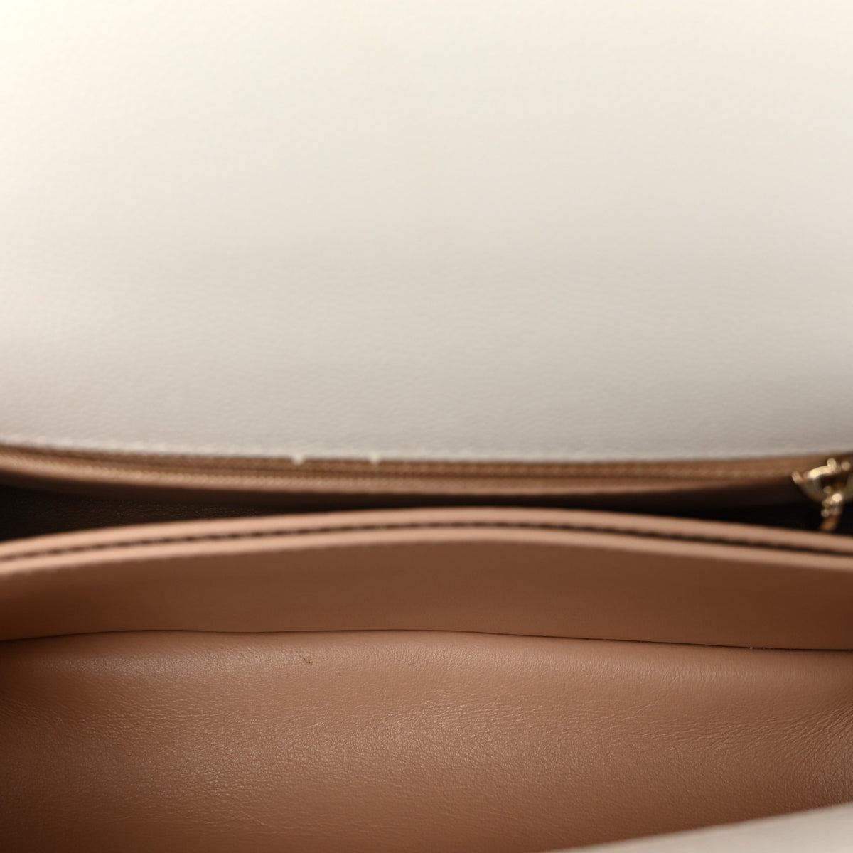 Caviar Quilted Mini Coco Handle Flap White