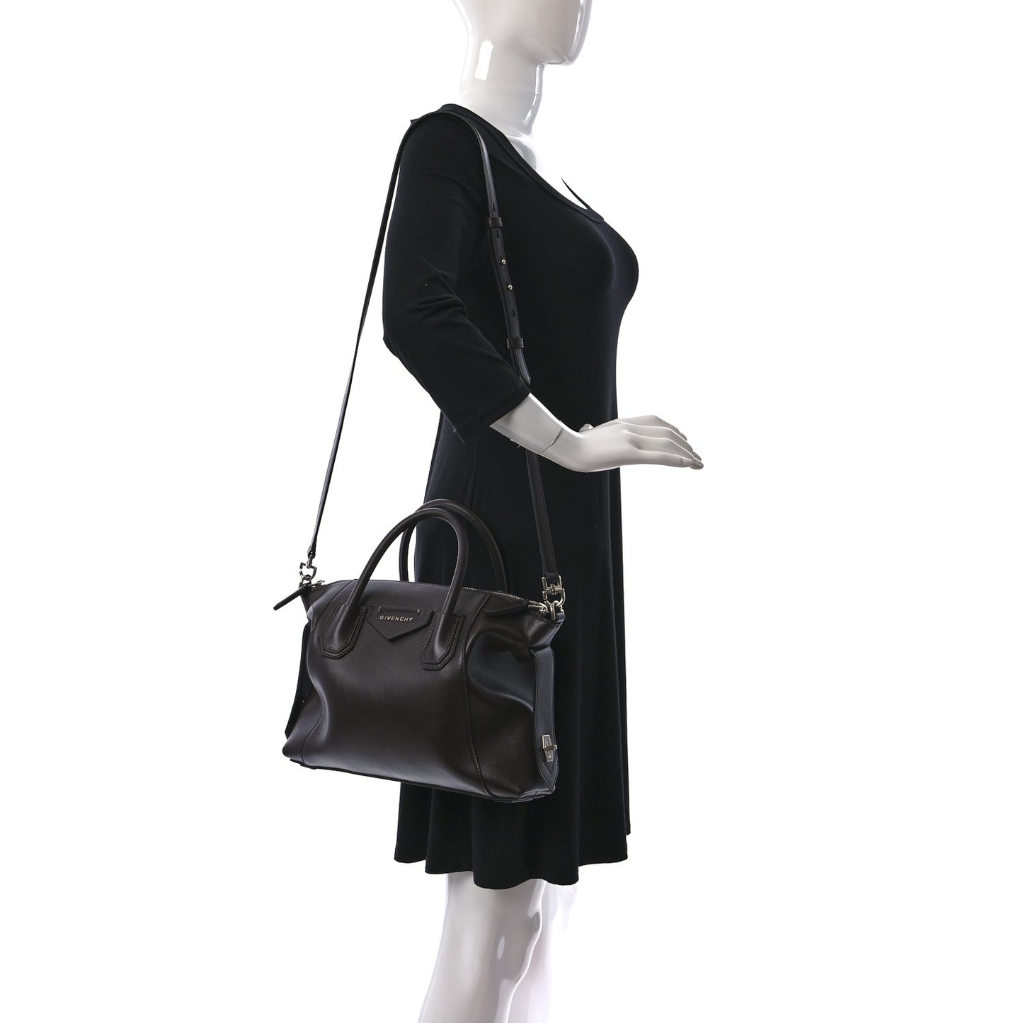 Smooth Calfskin Small Soft Antigona Dark Brown