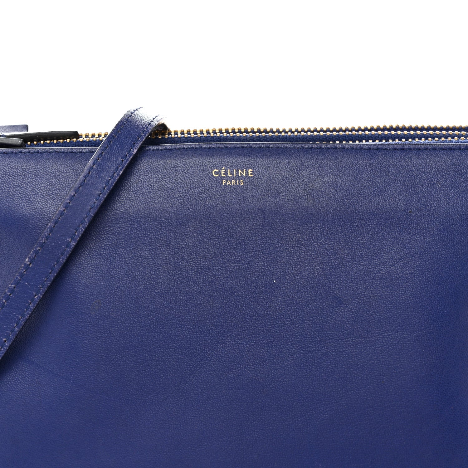 Celine Lambskin Large Trio Crossbody Bag Indigo 10 of 17