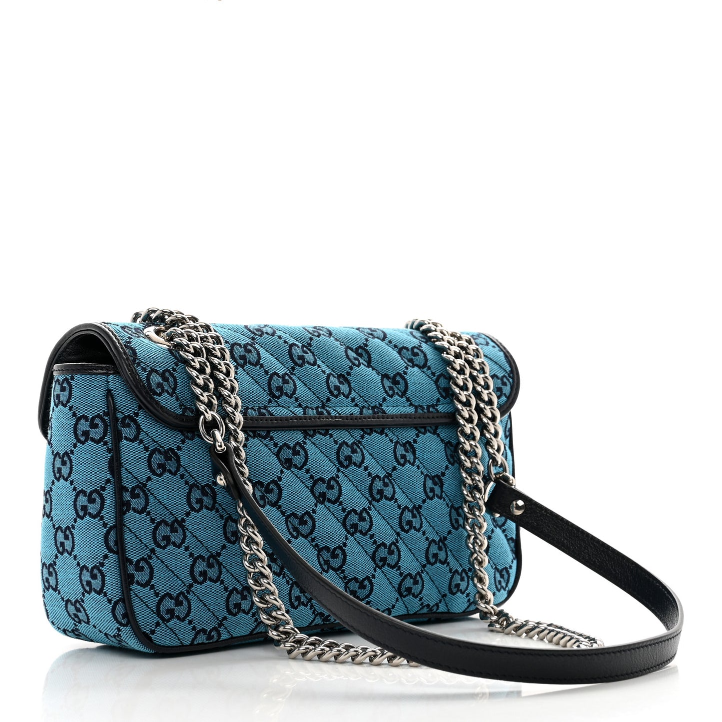 Monogram Multicolor Matelasse Diagonal Small GG Marmont Shoulder Bag Blue