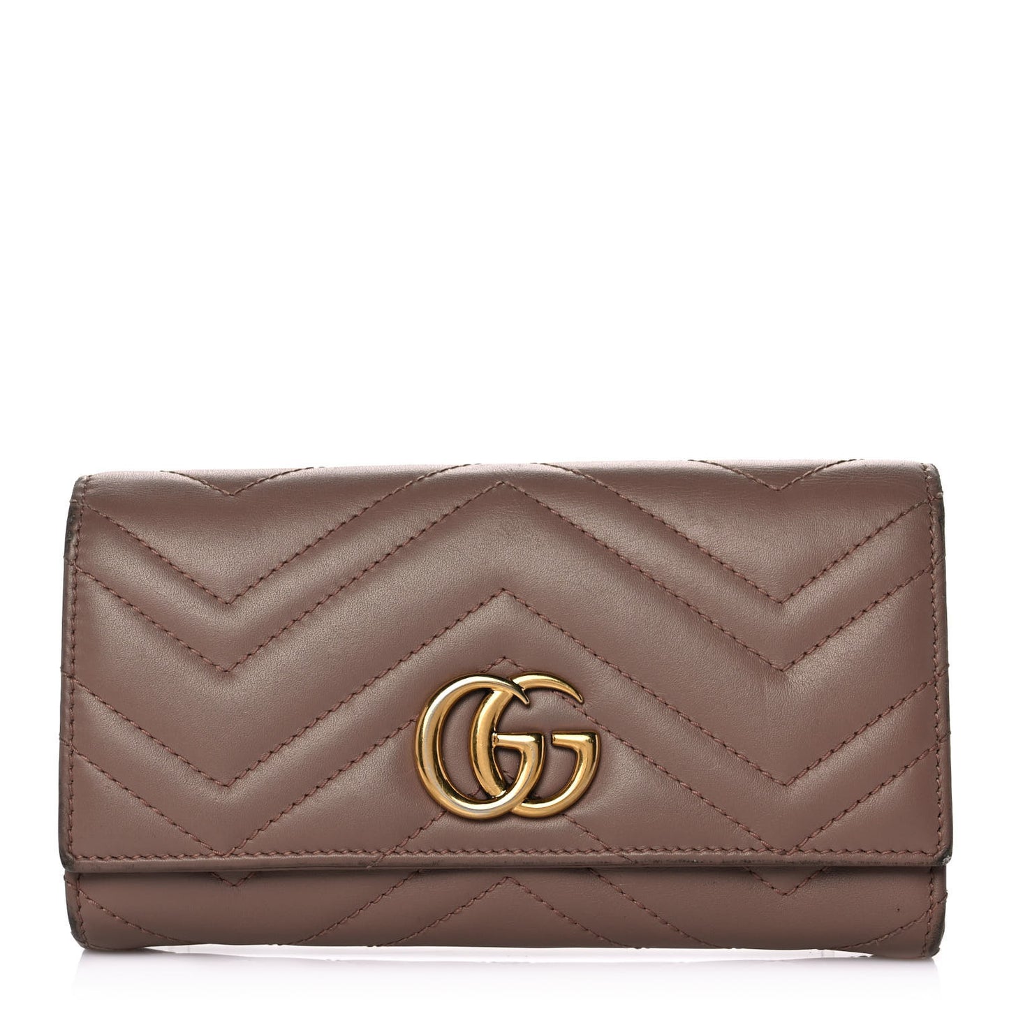 Calfskin Matelasse GG Marmont Continental Wallet Porcelain Rose