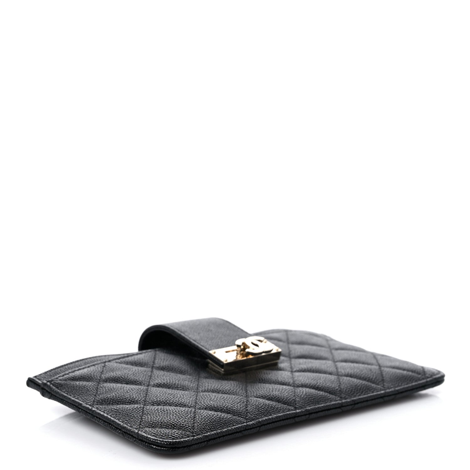 Chanel Caviar Quilted Golden Class Strap Pouch Black 5 of 10