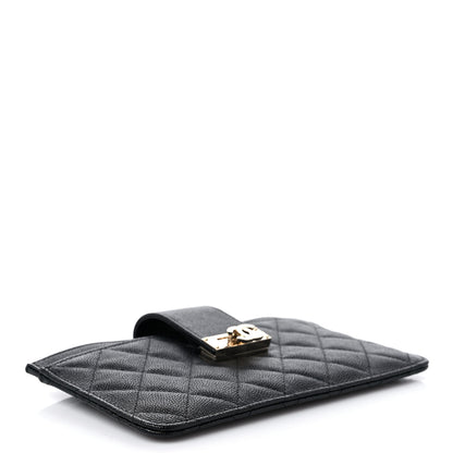 Chanel Caviar Quilted Golden Class Strap Pouch Black 5 of 10