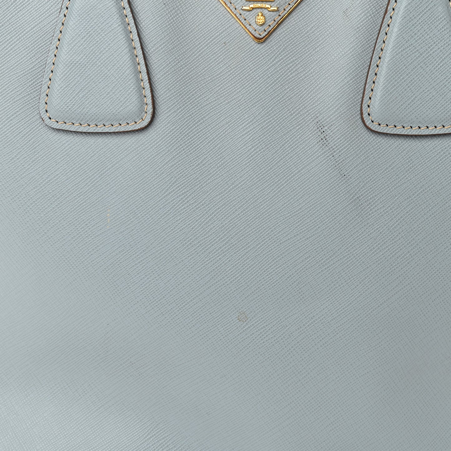 Saffiano Small Galleria Bi-color Double Zip Tote White Astrale