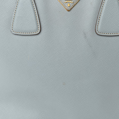 Prada Saffiano Small Galleria Bi-color Double Zip Tote White Astrale 14 of 18