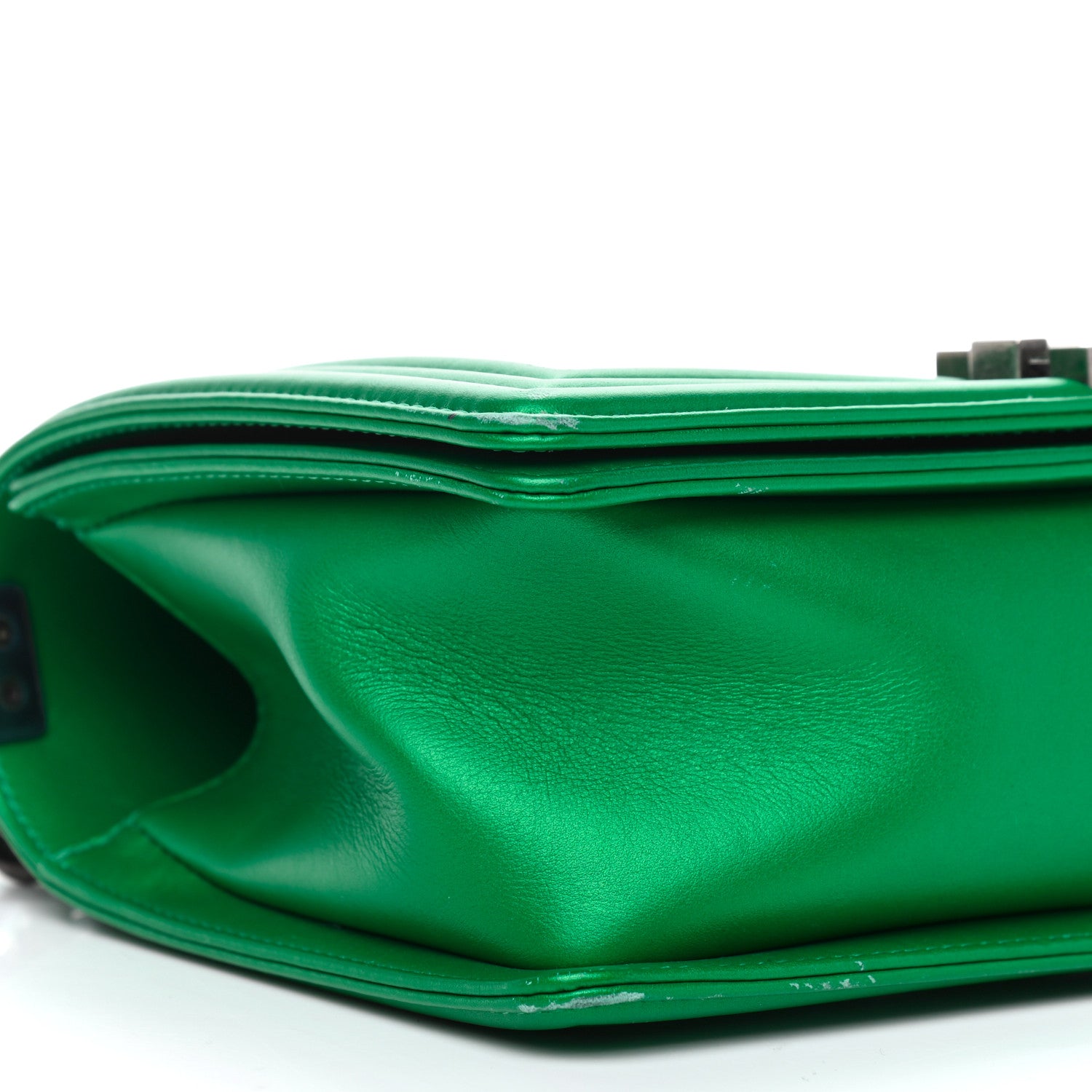 Chanel Metallic Calfskin Quilted Medium Boy Flap Green 8 of 9