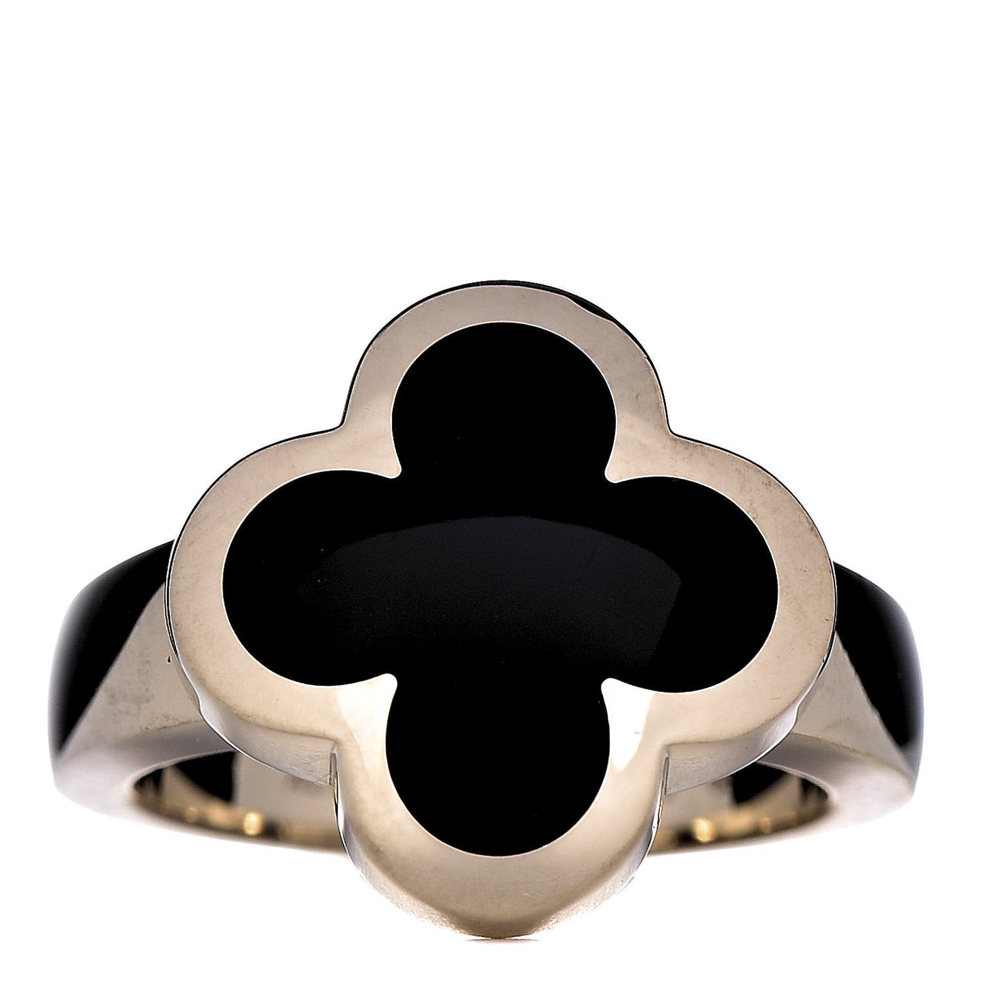 18K Yellow Gold Mother of Pearl Pure Alhambra Ring 53 6.5