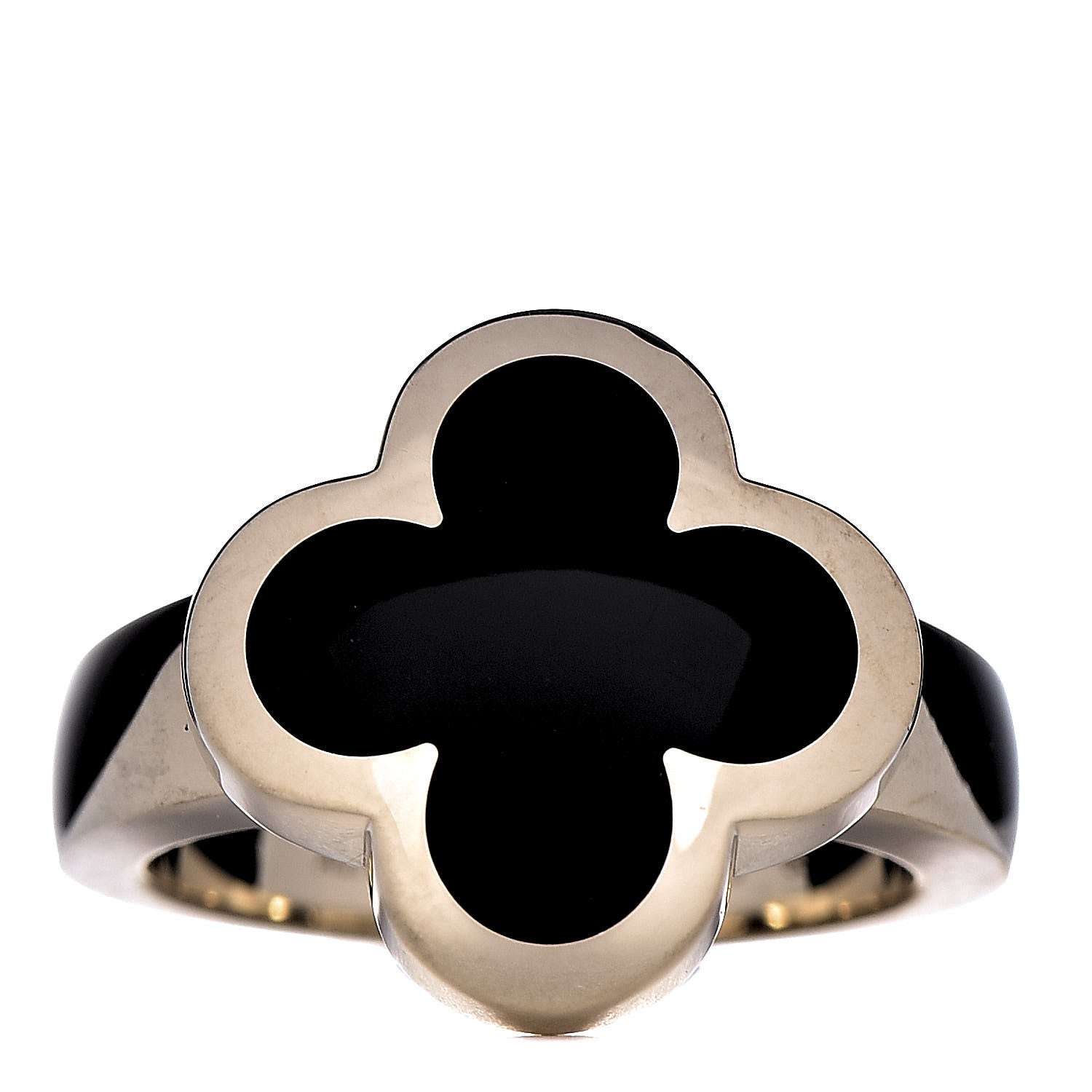 Van Cleef & Arpels 18K Yellow Gold Mother of Pearl Pure Alhambra Ring 53 6.5 1 of 7