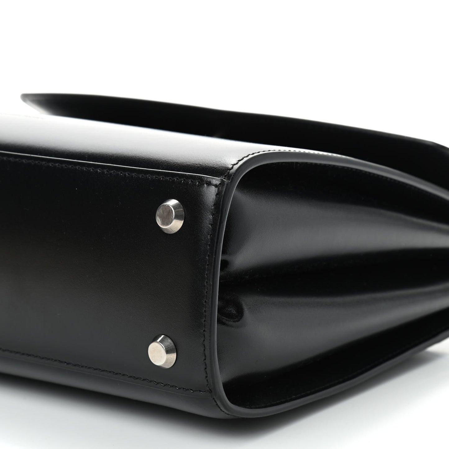 Shiny Box Calfskin Medium Ghost Shoulder Bag Black
