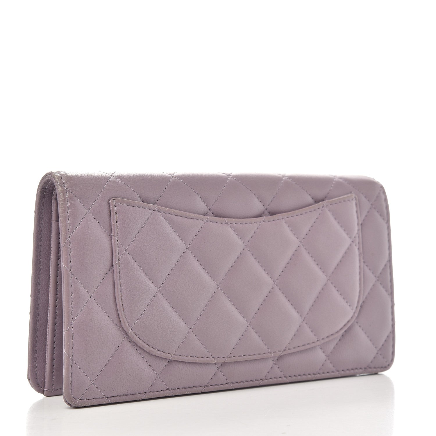 Chanel Lambskin Quilted Yen Wallet Light Purple 3 of 11