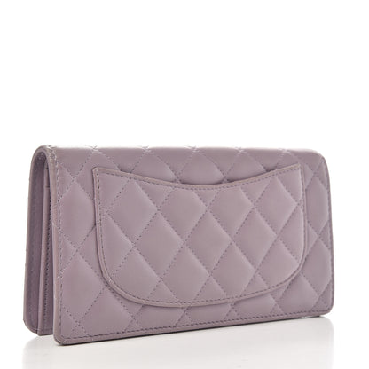 Chanel Lambskin Quilted Yen Wallet Light Purple 3 of 11
