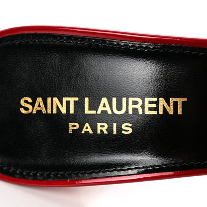 Saint Laurent Vernice Gloss La 16 95 Mule Sandals 38 Tibet Red 7 of 12