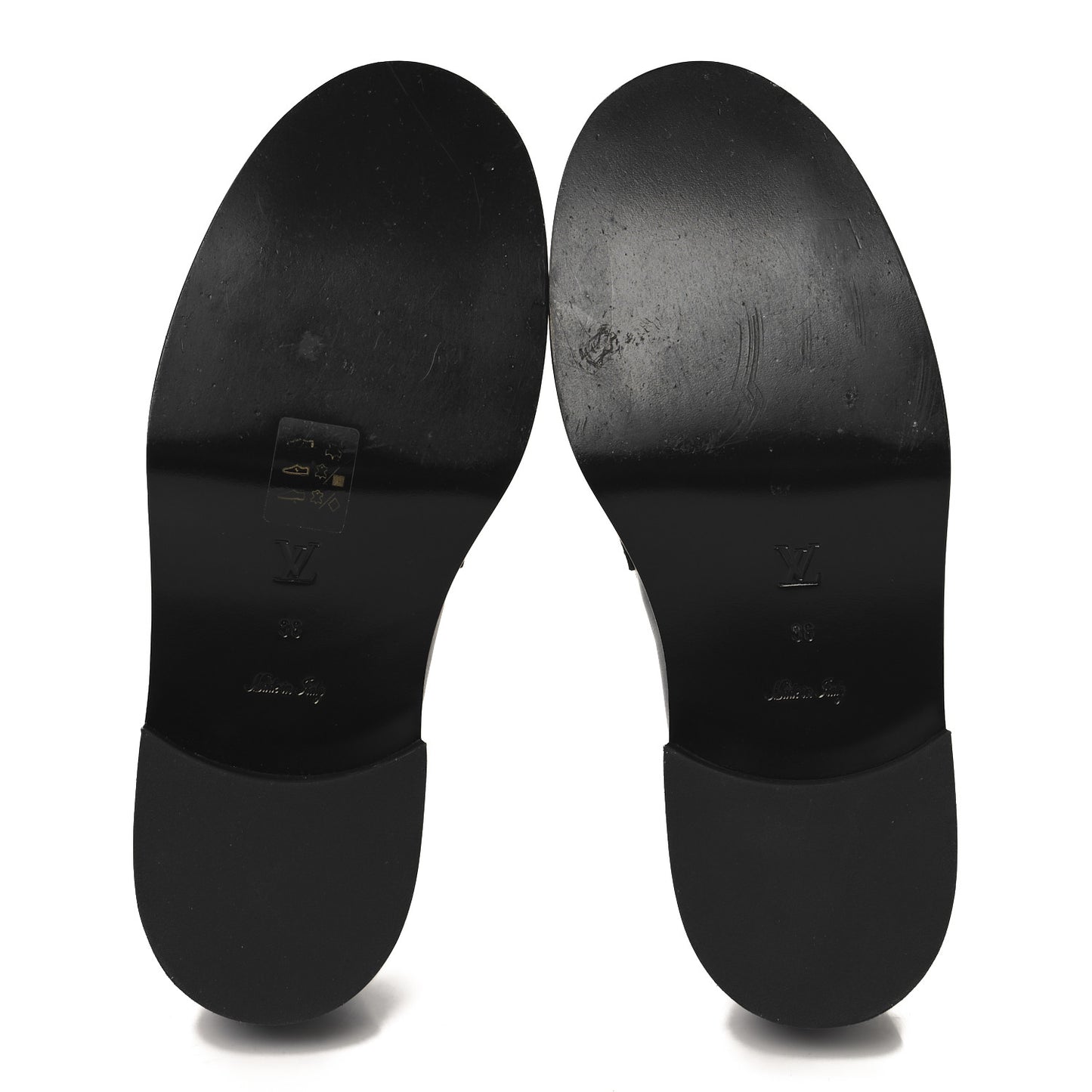 Calfskin Academy Loafers 38 Black White