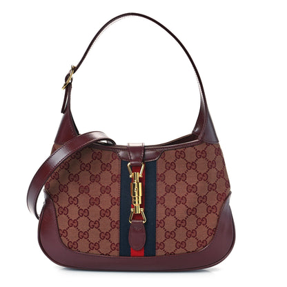 Gucci Monogram Azalea Calfskin Web Small Jackie 1961 Hobo Sahara Rubino Chardonnay 1 of 9