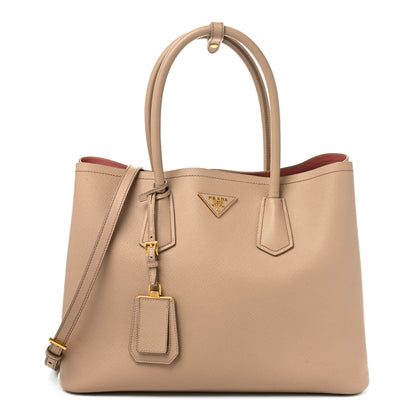 Prada Saffiano Cuir Medium Double Bag Cammeo Rosa 1 of 12