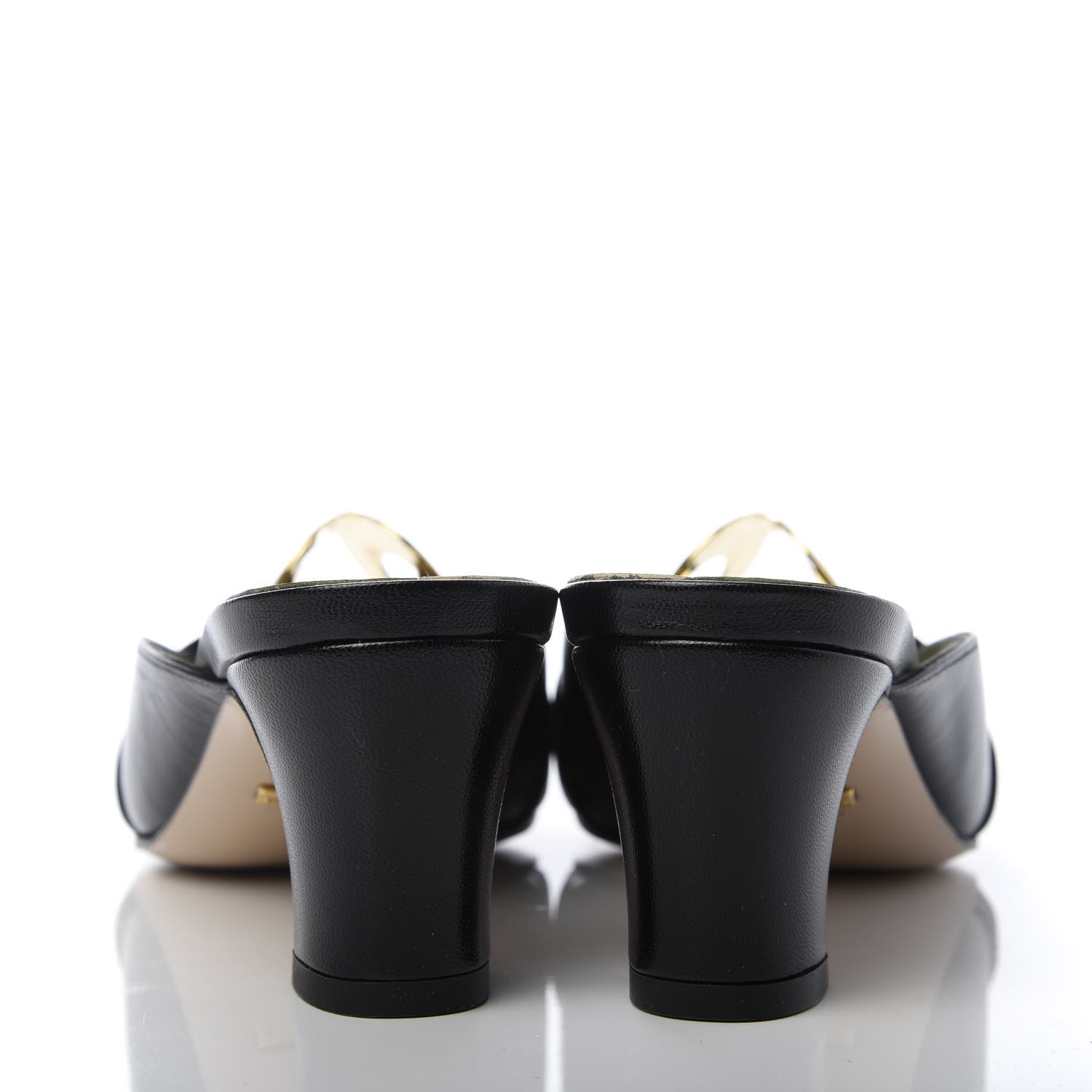 Gucci Malaga Kid Half Moon GG Square Toe Slide Sandals 36 Black 6 of 10