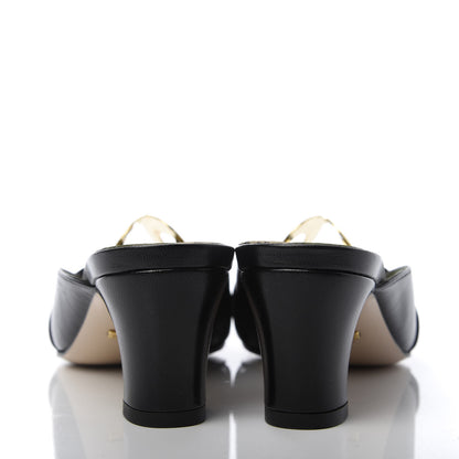Gucci Malaga Kid Half Moon GG Square Toe Slide Sandals 36 Black 6 of 10