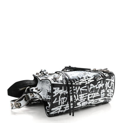 Balenciaga Agneau Arena Graffiti Neo Cagole Handbag XS Black White 4 of 8