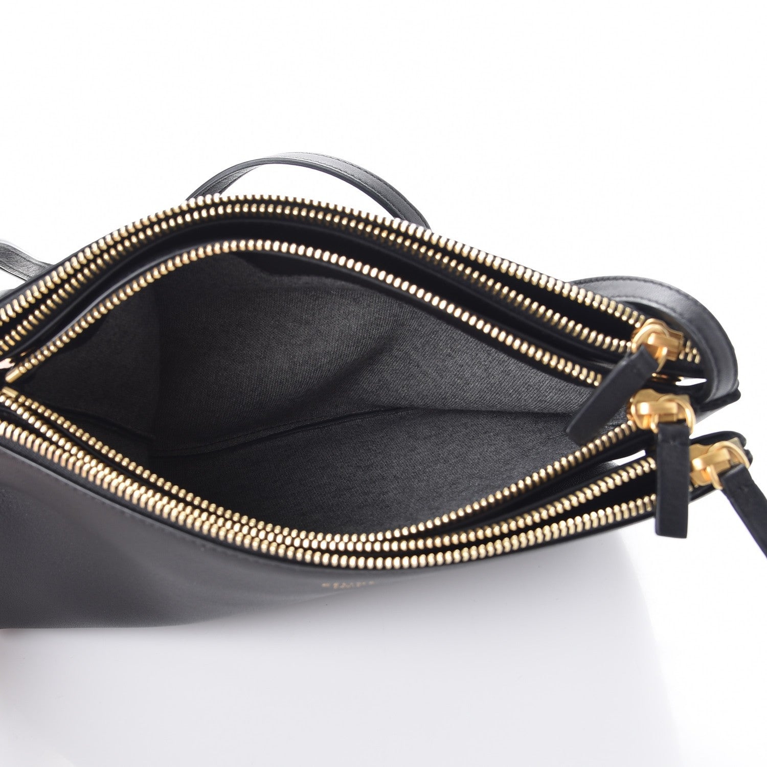 Celine Lambskin Large Trio Crossbody Bag Black 6 of 9