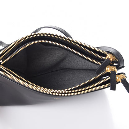 Celine Lambskin Large Trio Crossbody Bag Black 6 of 9