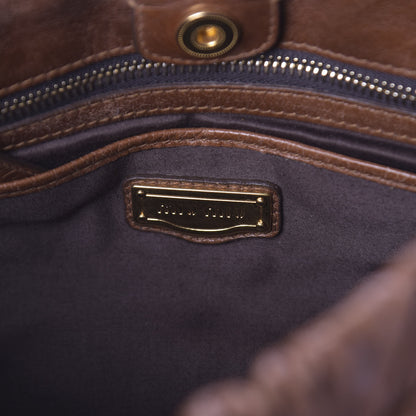 Miu Miu Vitello Lux Gathered Tote Palissandro 6 of 9